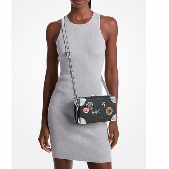 Michael Kors Jeanie Small Embellished Signature Logo Crossbody Bag - Picture 4 of 9